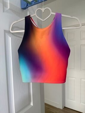 Athleta Multicolor Gradient Crop Top - Orange, Purple, Teal